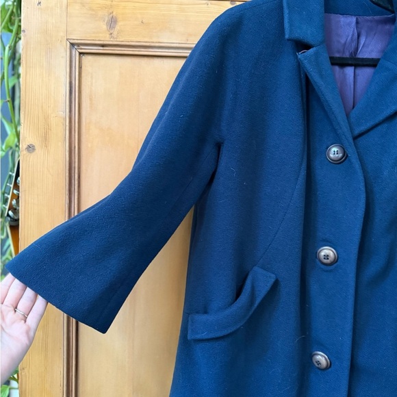 Vintage 1950s-60s Blue Connoisseur La Vigna 100% cashmere coat - Picture 3 of 10